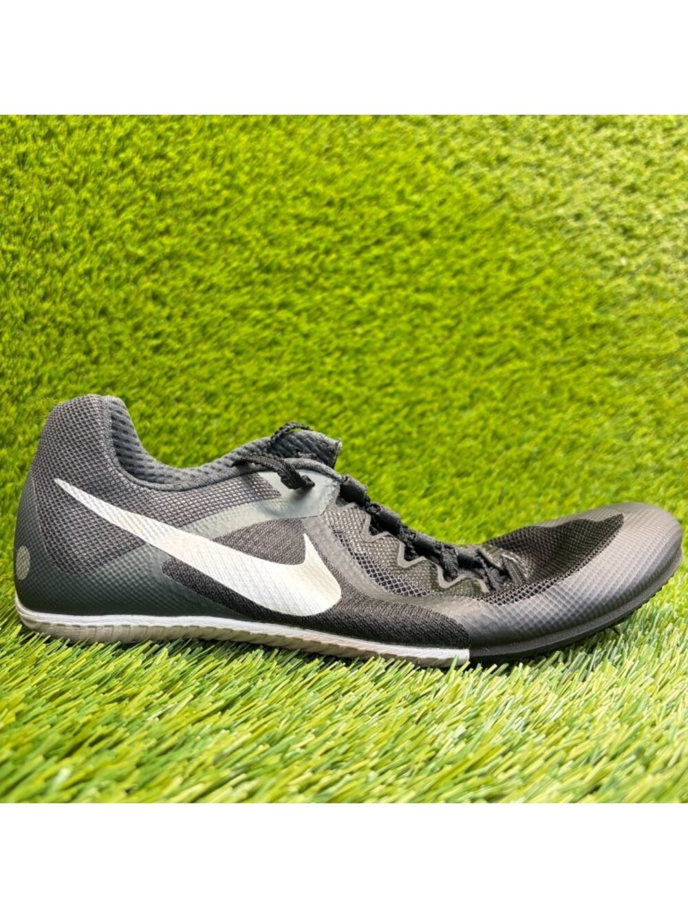 Nike Zoom Rival Mens Size 8.5 Black Silver Running Track & Field Spikes Shoes
